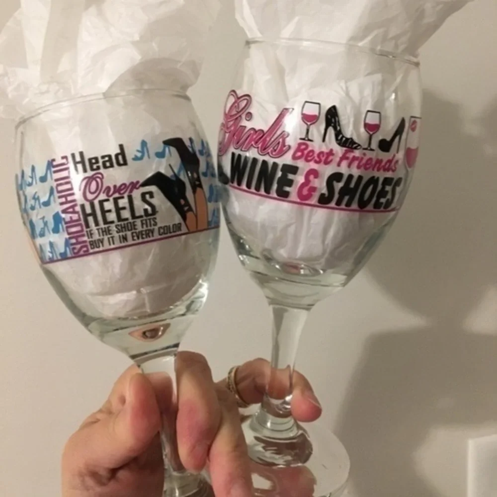 Shoe Lover’s Wine Glasses Set of Two NWT
